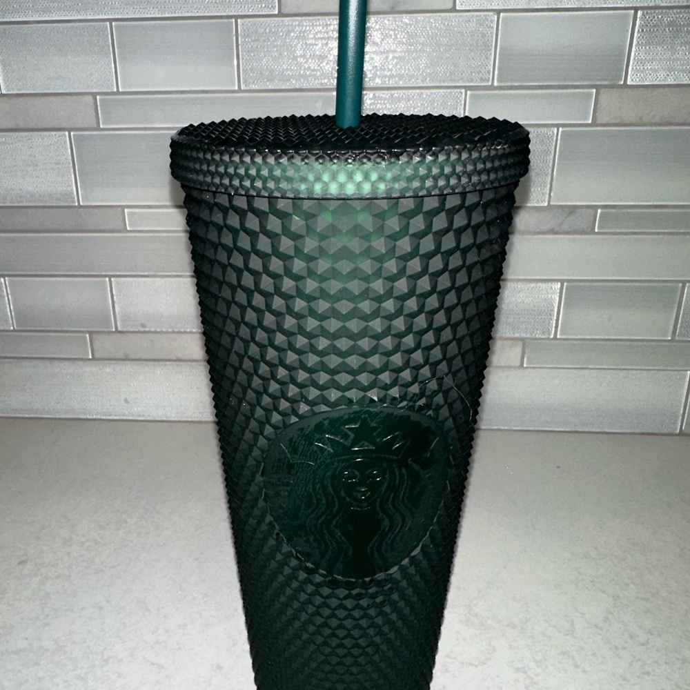 2022 Starbucks Tumbler 24 oz Matte Military Dark Green Studded Venti